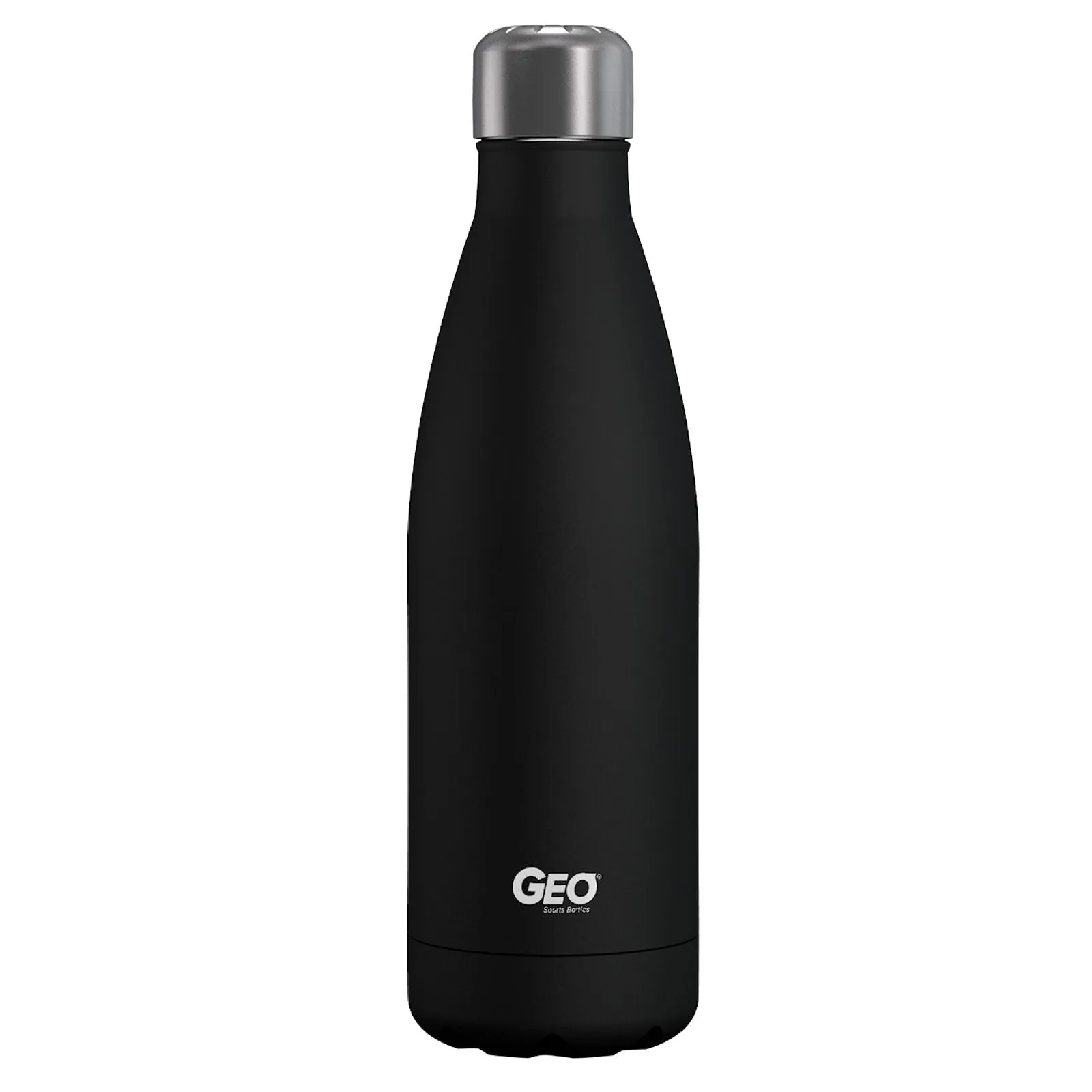 17 ounce Stainless Steel Water Bottle, Powdered Sports Bottle, with 38 mm Steel Cap, GEO