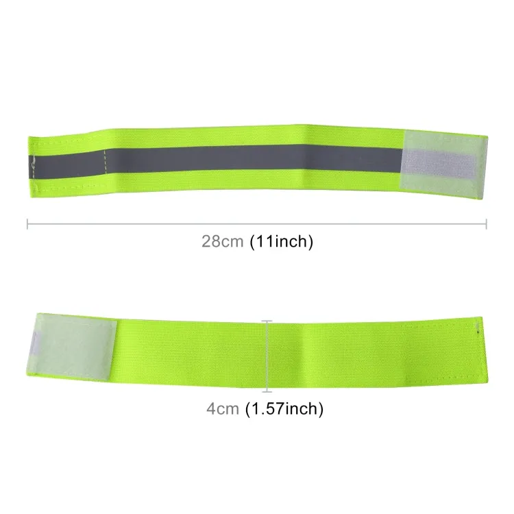 2pcs Reflective Band Outdoor Sports Running Cycling Night Warning Wrist Band(Black)