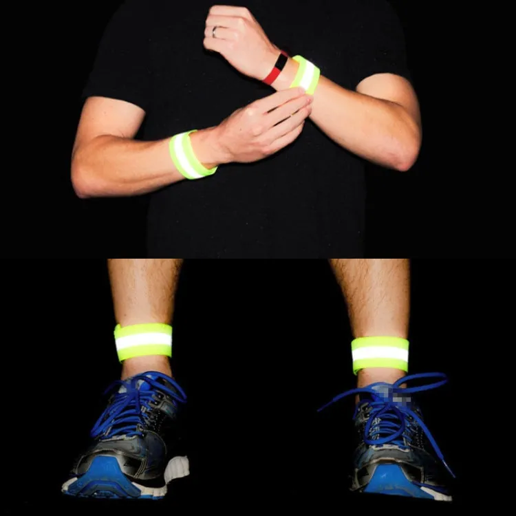 2pcs Reflective Band Outdoor Sports Running Cycling Night Warning Wrist Band(Black)