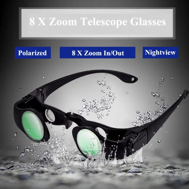 8x Fishing Binoculars Zoomable Telescope Glasses ,Style: Telescope Gray Red Clip