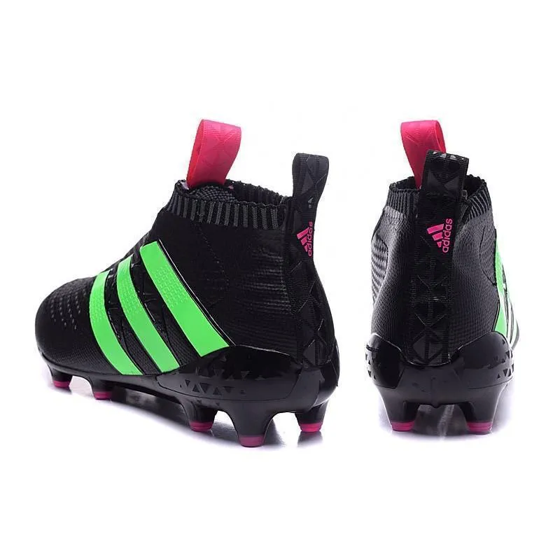 Adidas Ace 16  Purecontrol FG Core Soccer Cleats Black Pink Solar Green