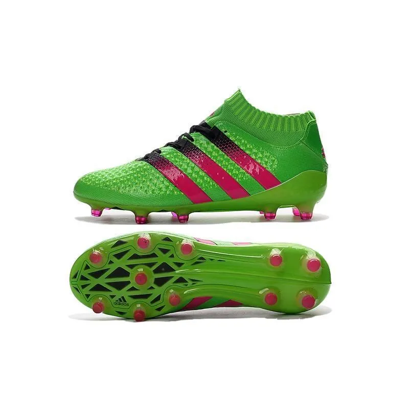 Adidas Ace 16.1 Primeknit FG Soccer Cleats Solar Green Pinkcore Black