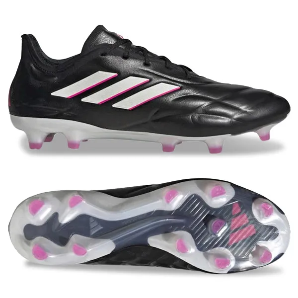 adidas Copa Pure.1 Firm Ground Soccer Cleats (Black/Zero Metallic/Shock Pink)