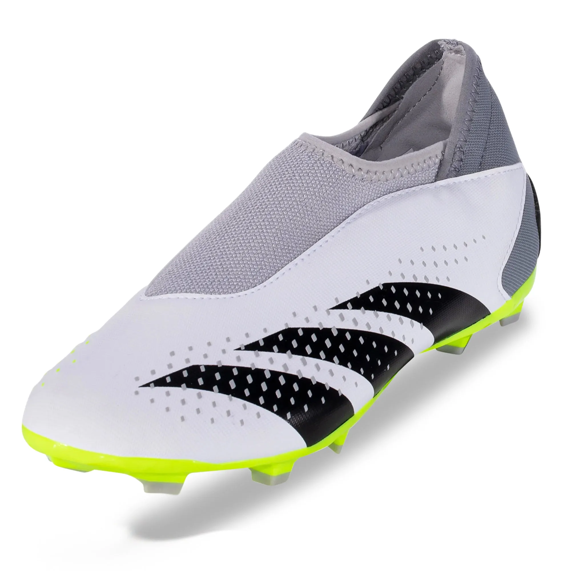 adidas jr. Predator Accuracy.3 LL Firm Ground Soccer Cleats (White/Core Black/Lucid Lemon)