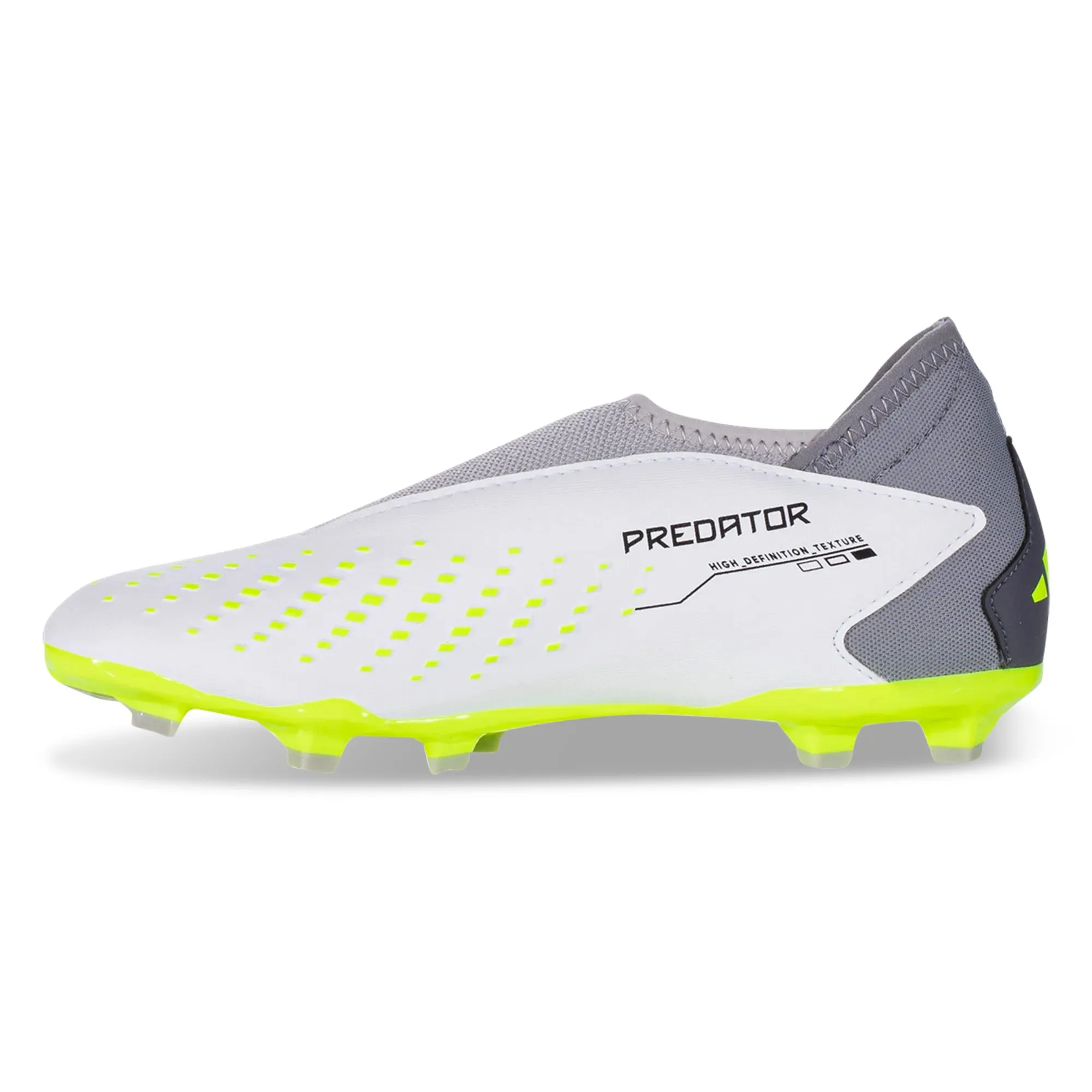 adidas jr. Predator Accuracy.3 LL Firm Ground Soccer Cleats (White/Core Black/Lucid Lemon)