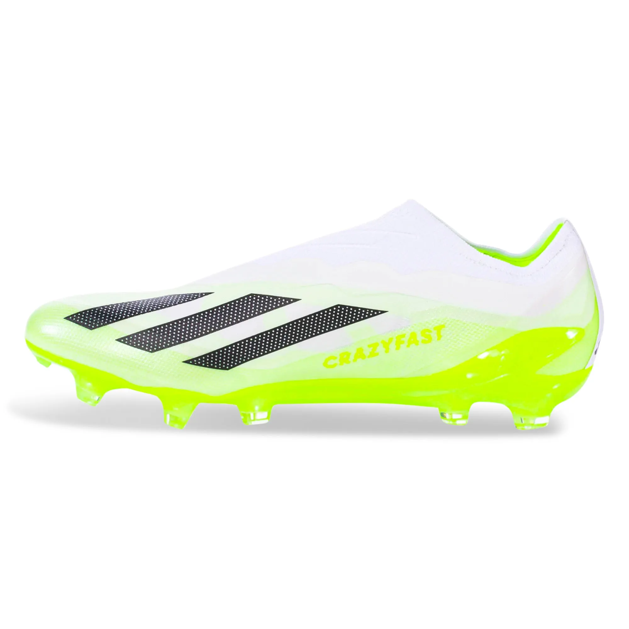 adidas X Crazyfast.1 LL Firm Ground Soccer Cleats (White/Core Back/Lucid Lemon)