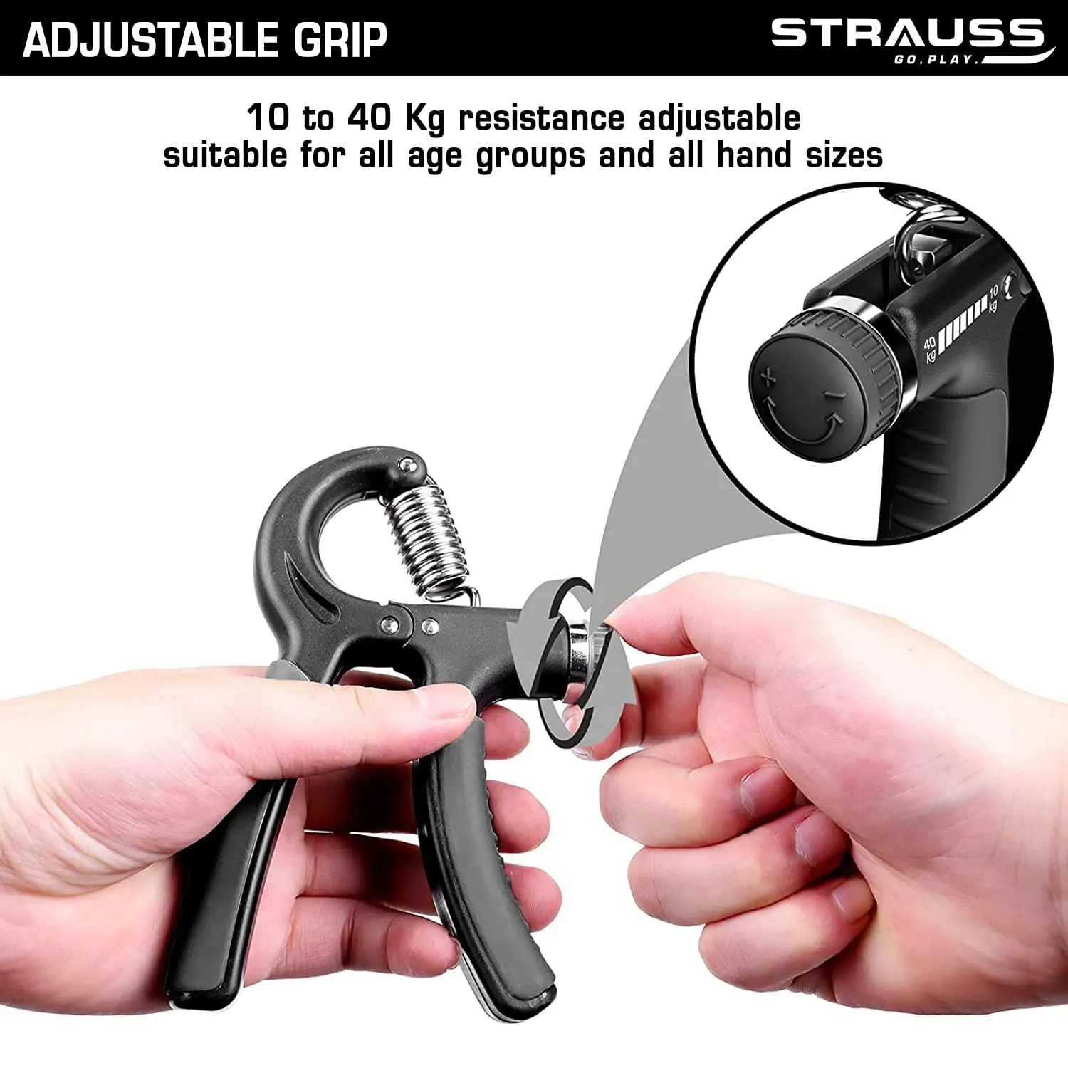 Adjustable Hand Grip Strengthener|Hand Gripper/Exerciser|Finger Grip (Pack of 2)