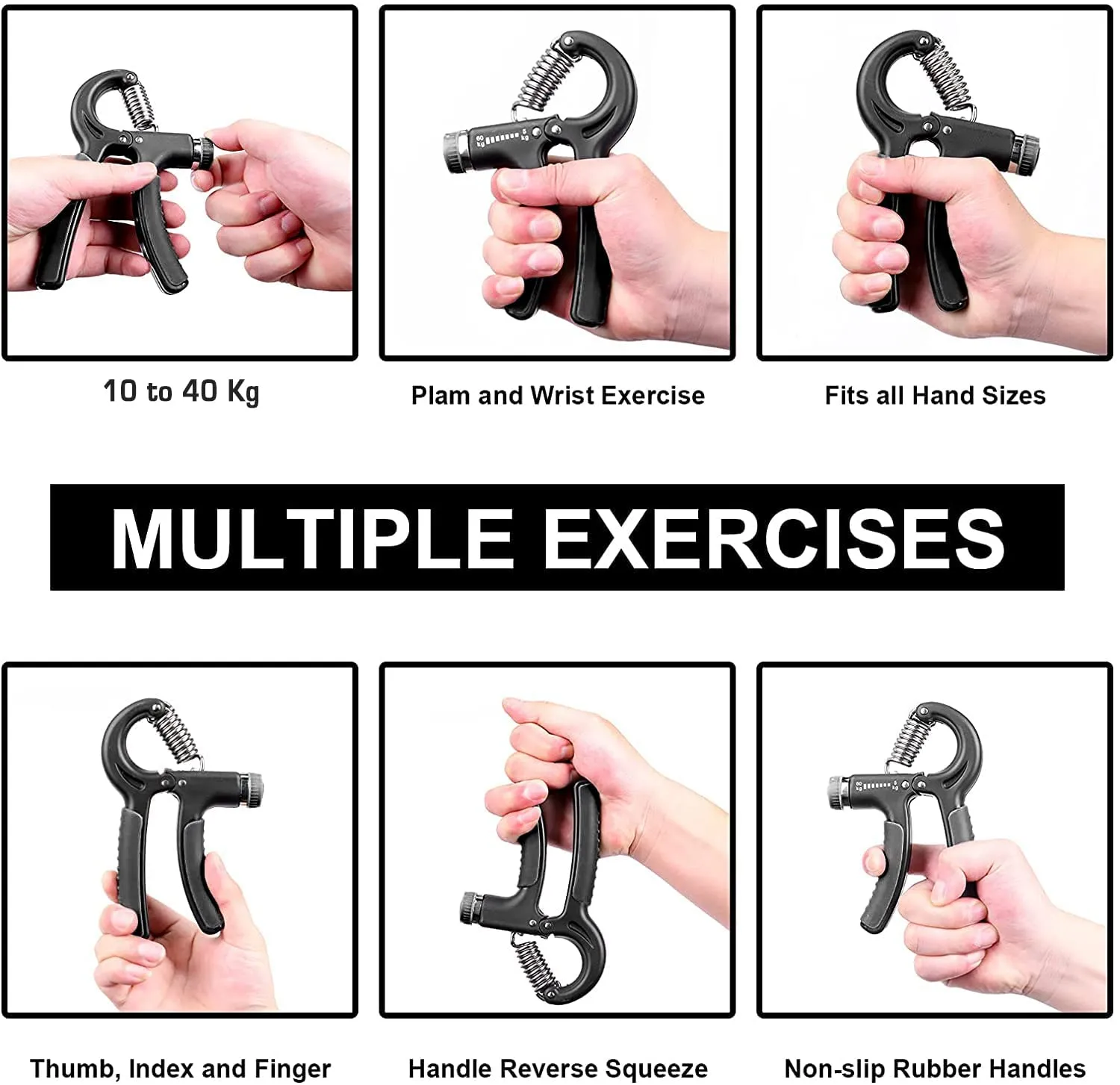 Adjustable Hand Grip Strengthener|Hand Gripper/Exerciser|Finger Grip (Pack of 2)