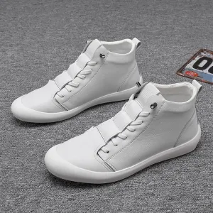 Advbridge 100% Genuine Leather Shoes Men High top Sneakers Ins Fashion Men White Shoes Cool Street Young Man Footwear Male Sneakers A2032