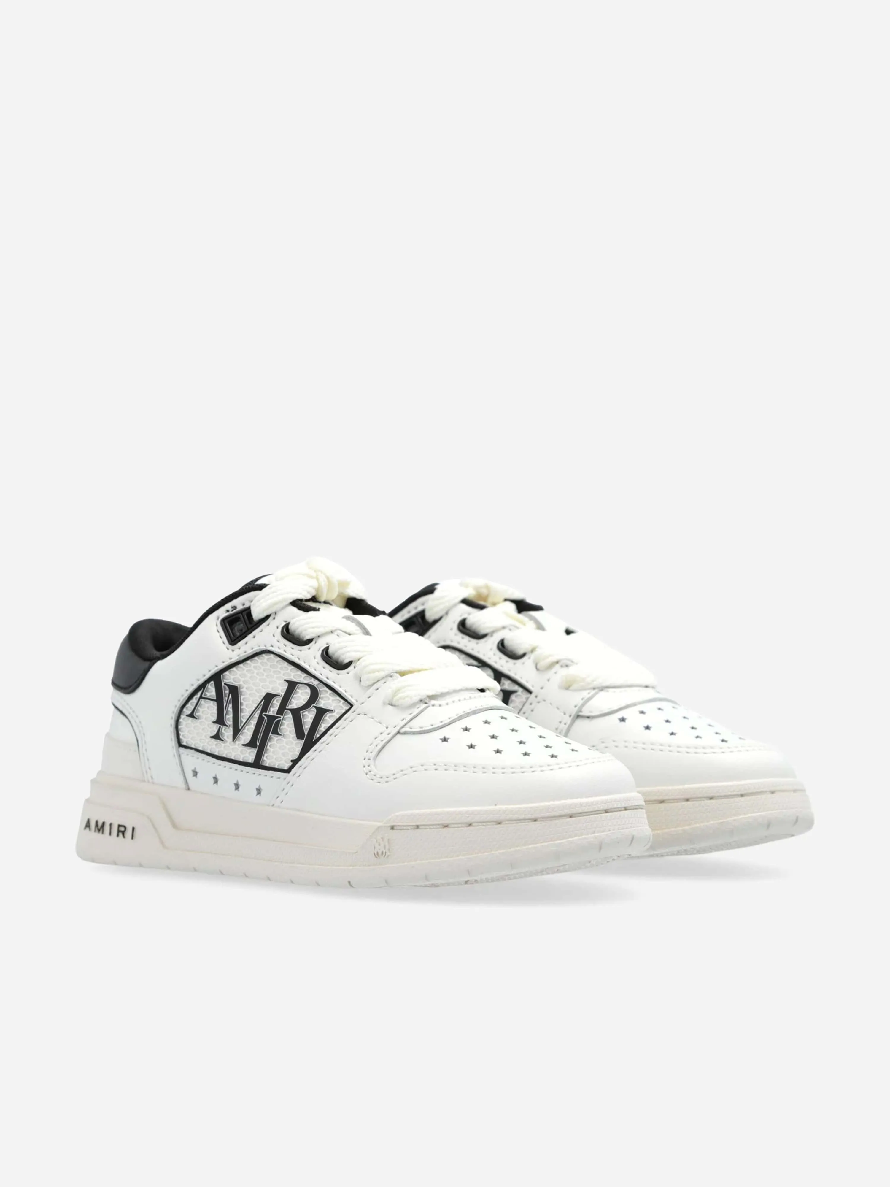 Amiri Kids Leather Classic Low Trainers in White