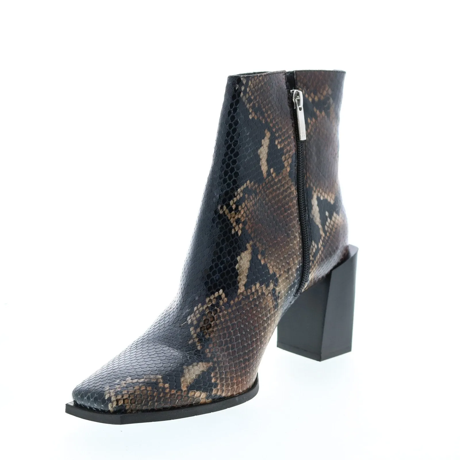 Aquatalia Emilee Snake Print Womens Brown Leather Ankle & Booties Boots