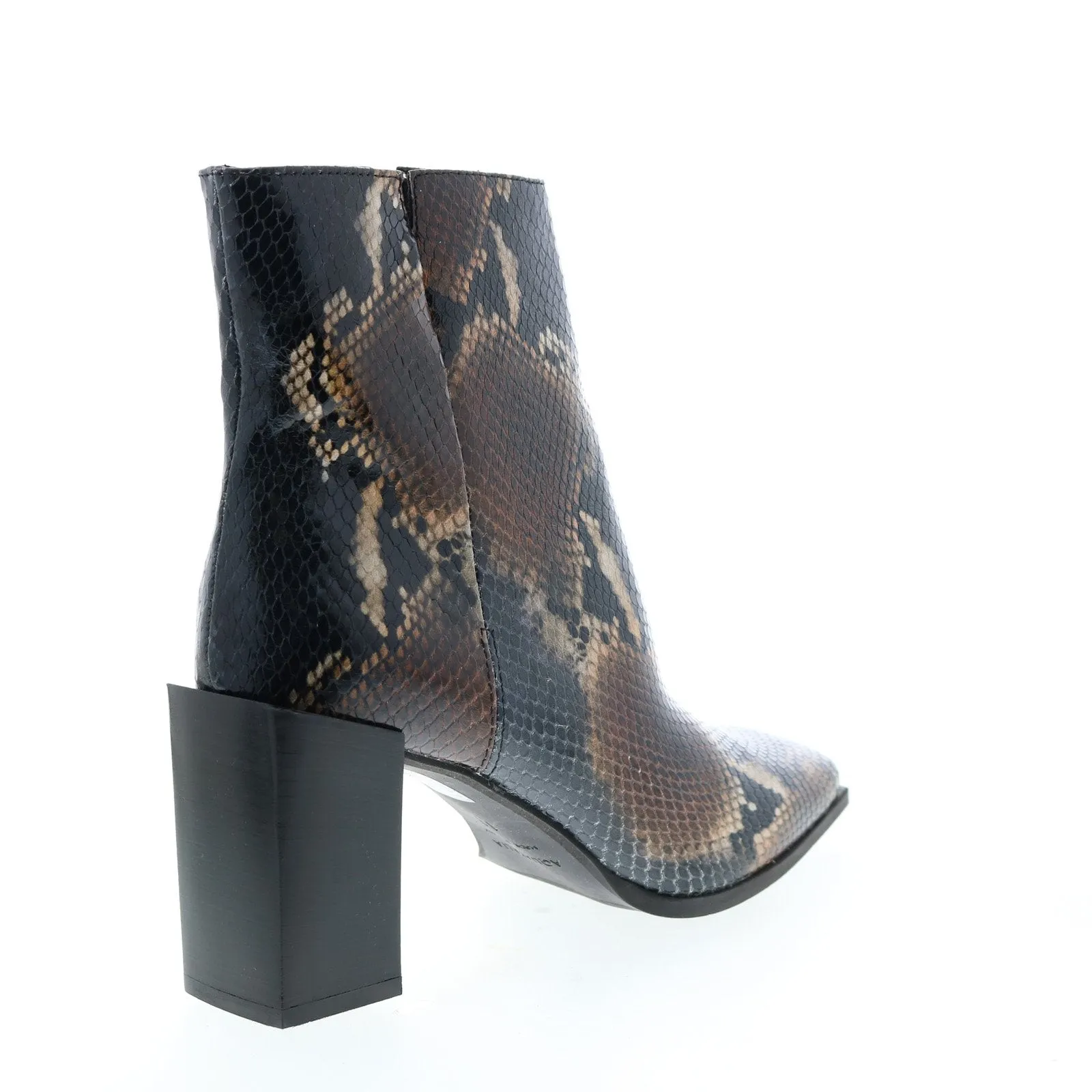 Aquatalia Emilee Snake Print Womens Brown Leather Ankle & Booties Boots