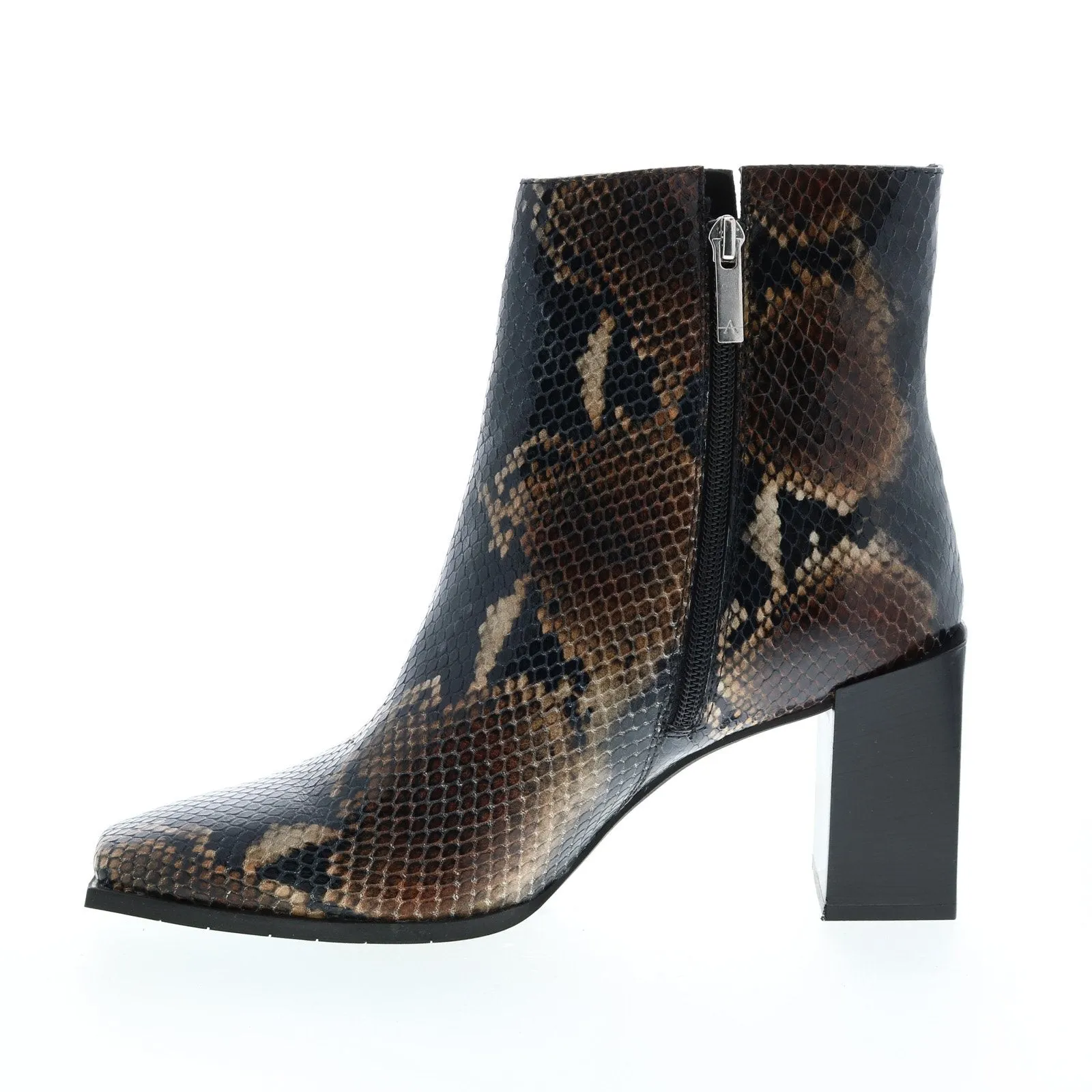 Aquatalia Emilee Snake Print Womens Brown Leather Ankle & Booties Boots