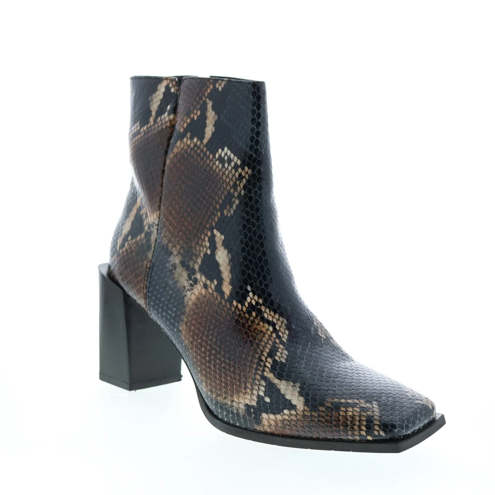 Aquatalia Emilee Snake Print Womens Brown Leather Ankle & Booties Boots