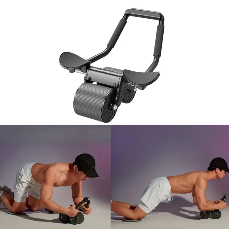 Automatic Rebound Abdominal Roller With Elbow Support & Mobile Phone Bracket Standard Model Black