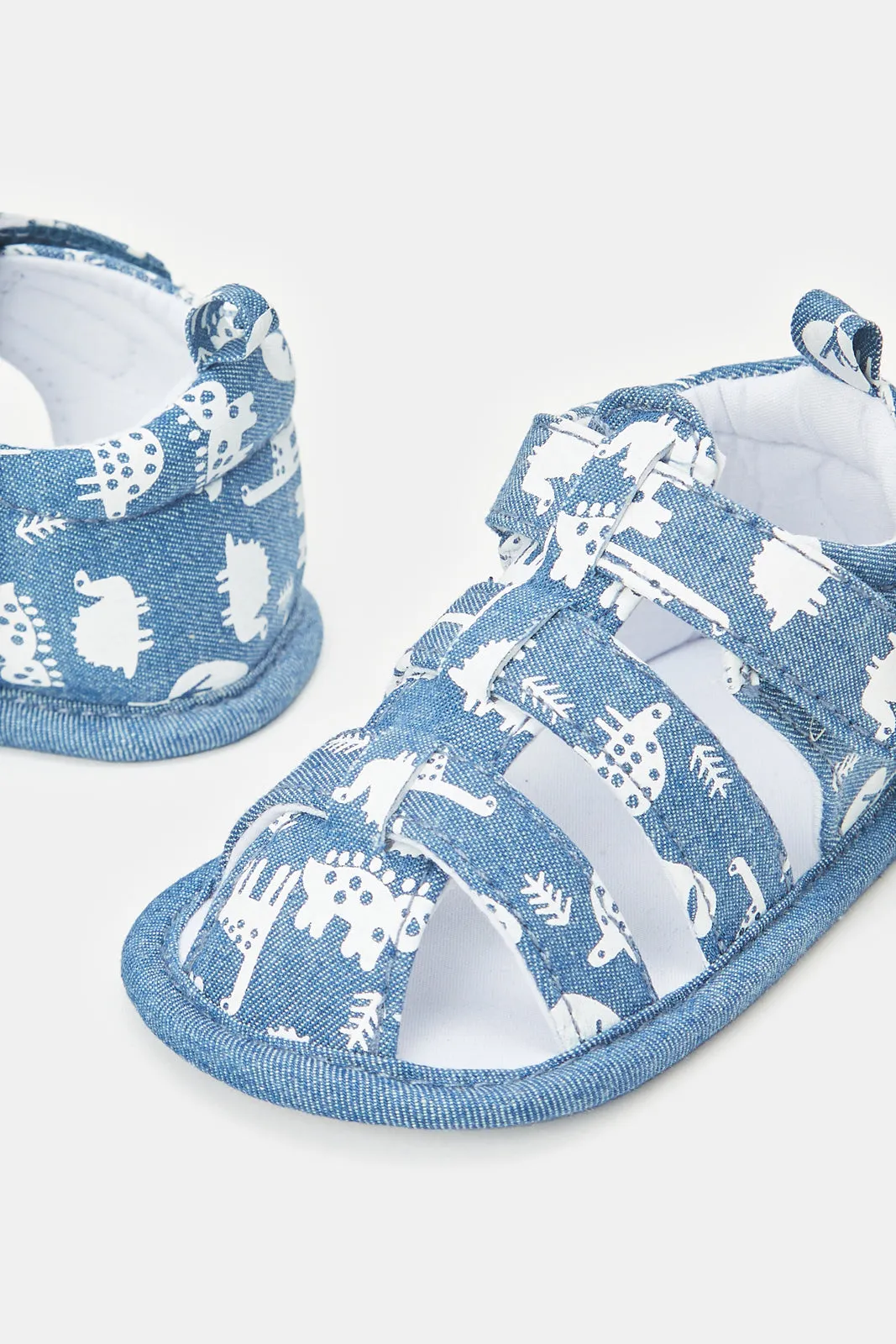 Baby Navy Printed Pram Shoe