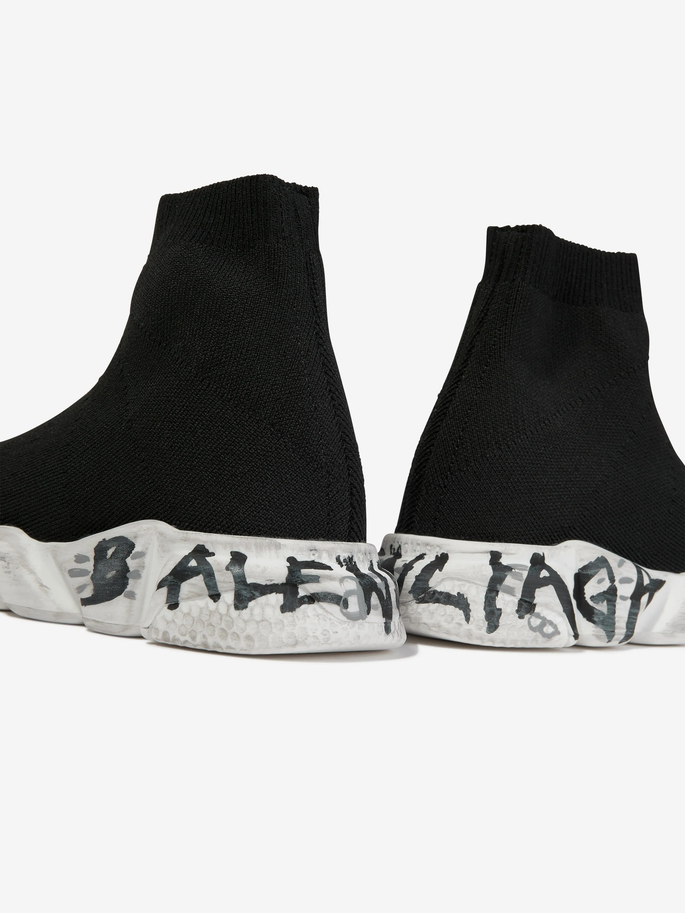 Balenciaga Kids Graffiti Sole Speed Trainers in Black