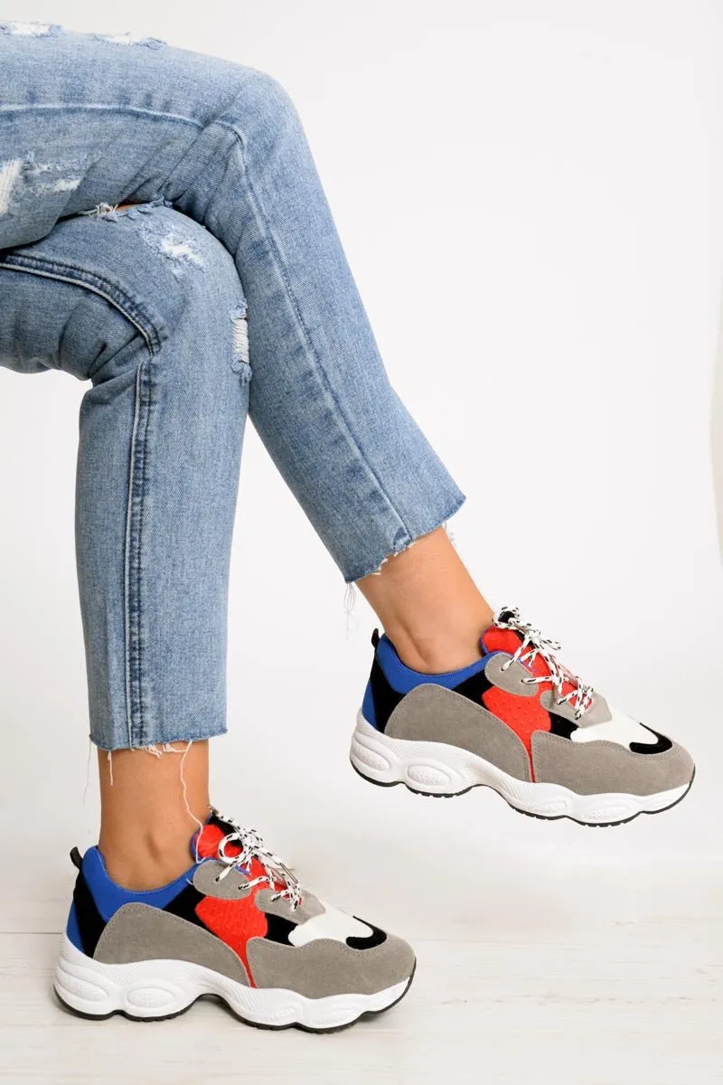 Blue Chunky Lace Up Trainers - Dita