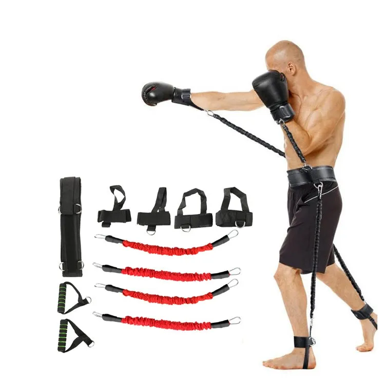 Bounce Trainer Fitness Resistance Band Boxing Suit Latex Tube Tension Rope Leg Waist Trainer, Weight: 150 Pounds(Red)