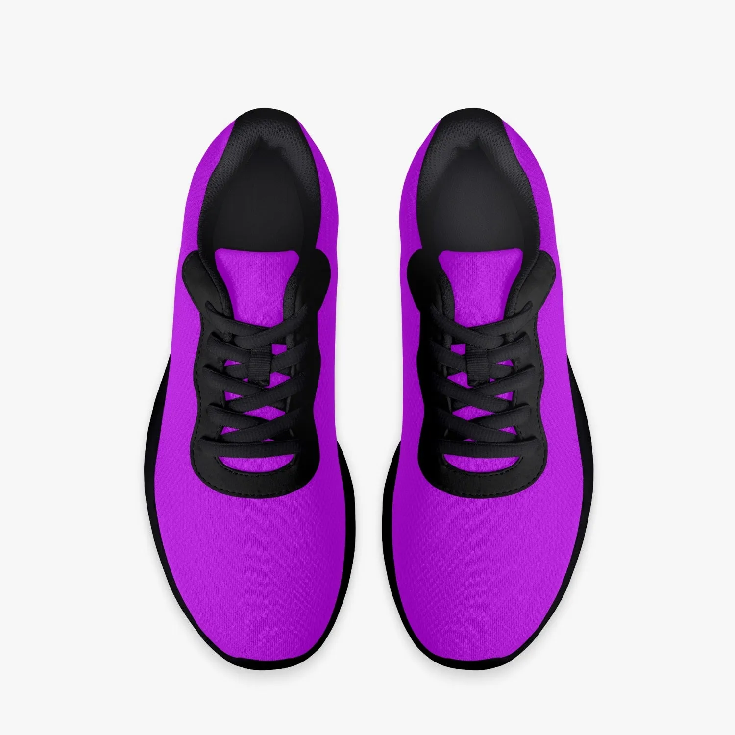 Bright Purple Unisex Kicks, Soft Solid Purple Color Best Lifestyle Unisex Casual Designer Mesh Running Shoes With Black Soles