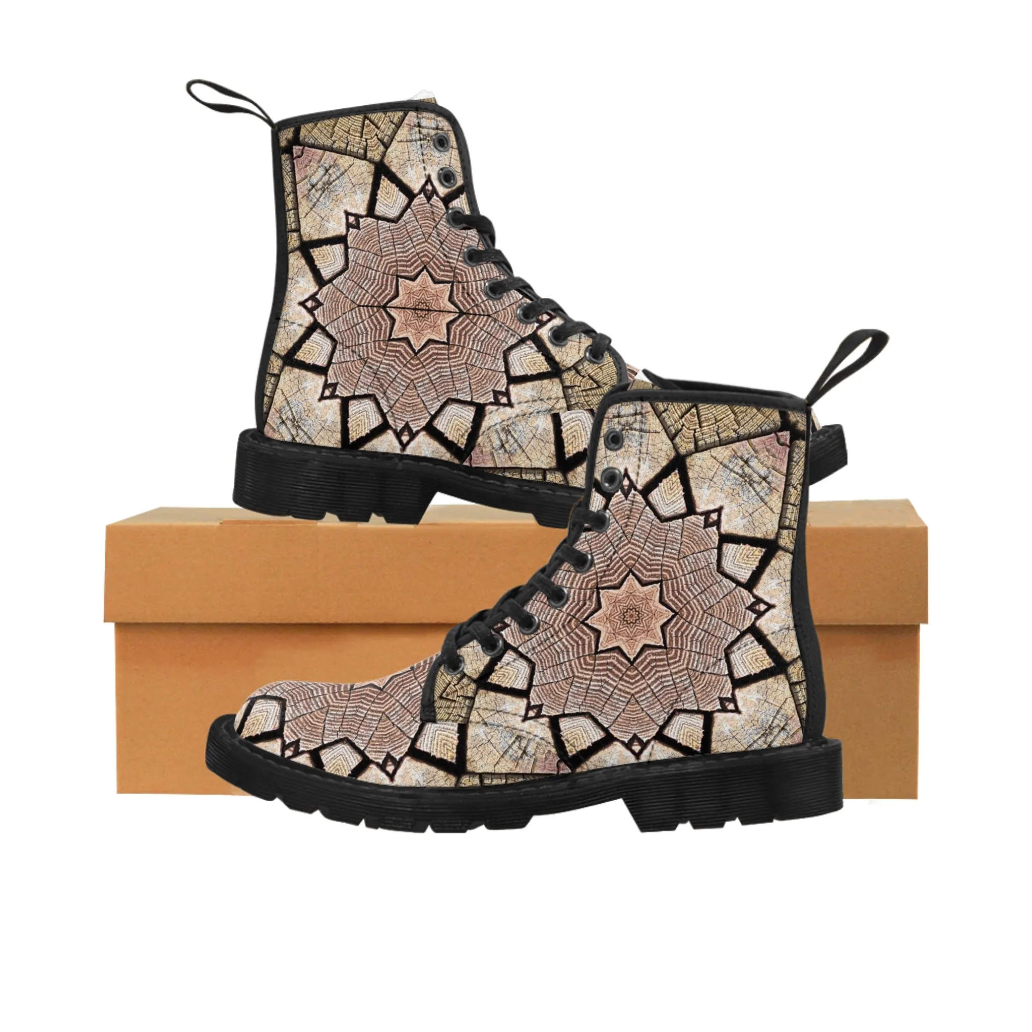 Brown Mandala - Inovax Men's Canvas Boots