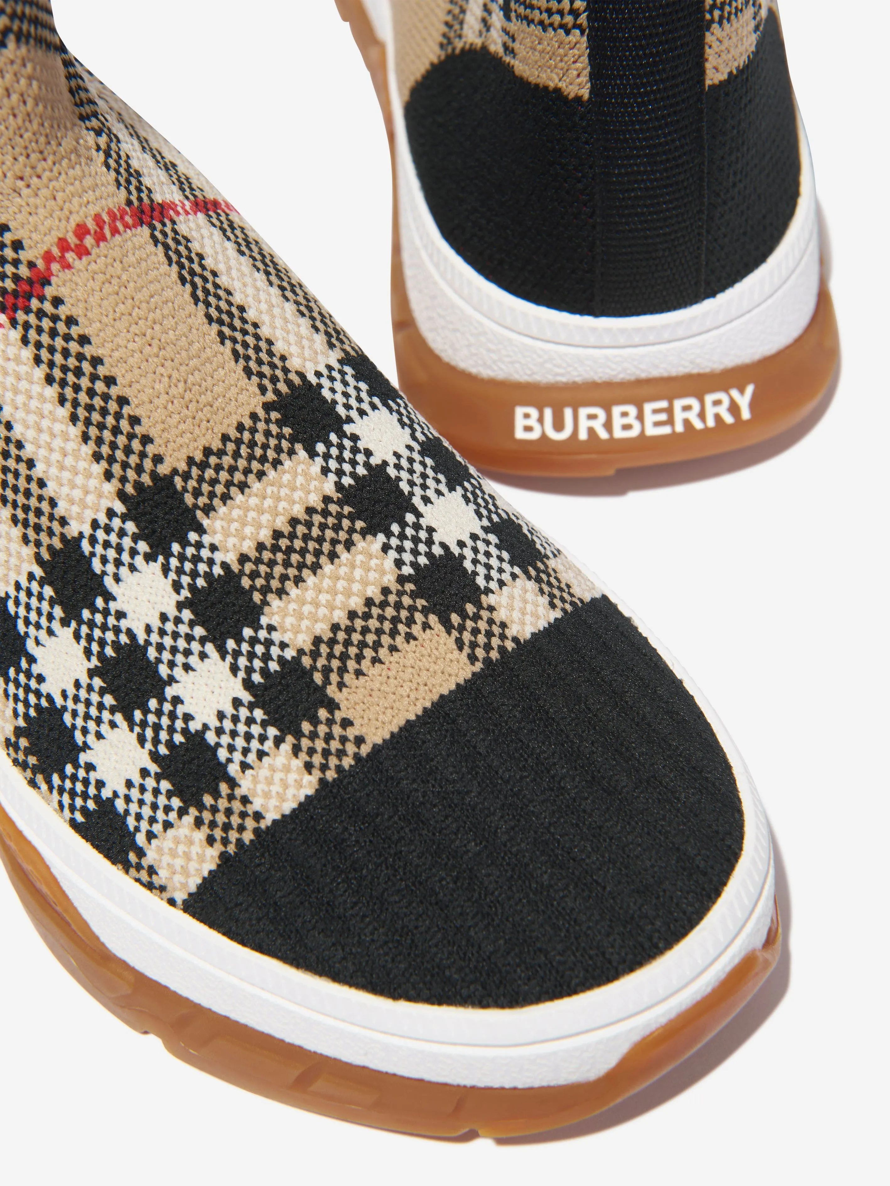 Burberry Kids Check Union Sock Trainers