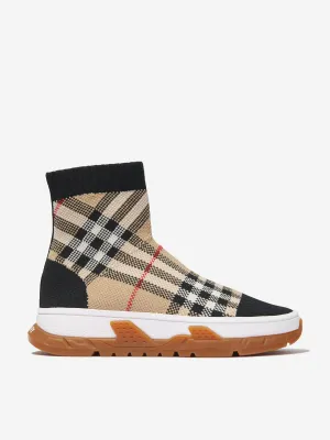 Burberry Kids Check Union Sock Trainers