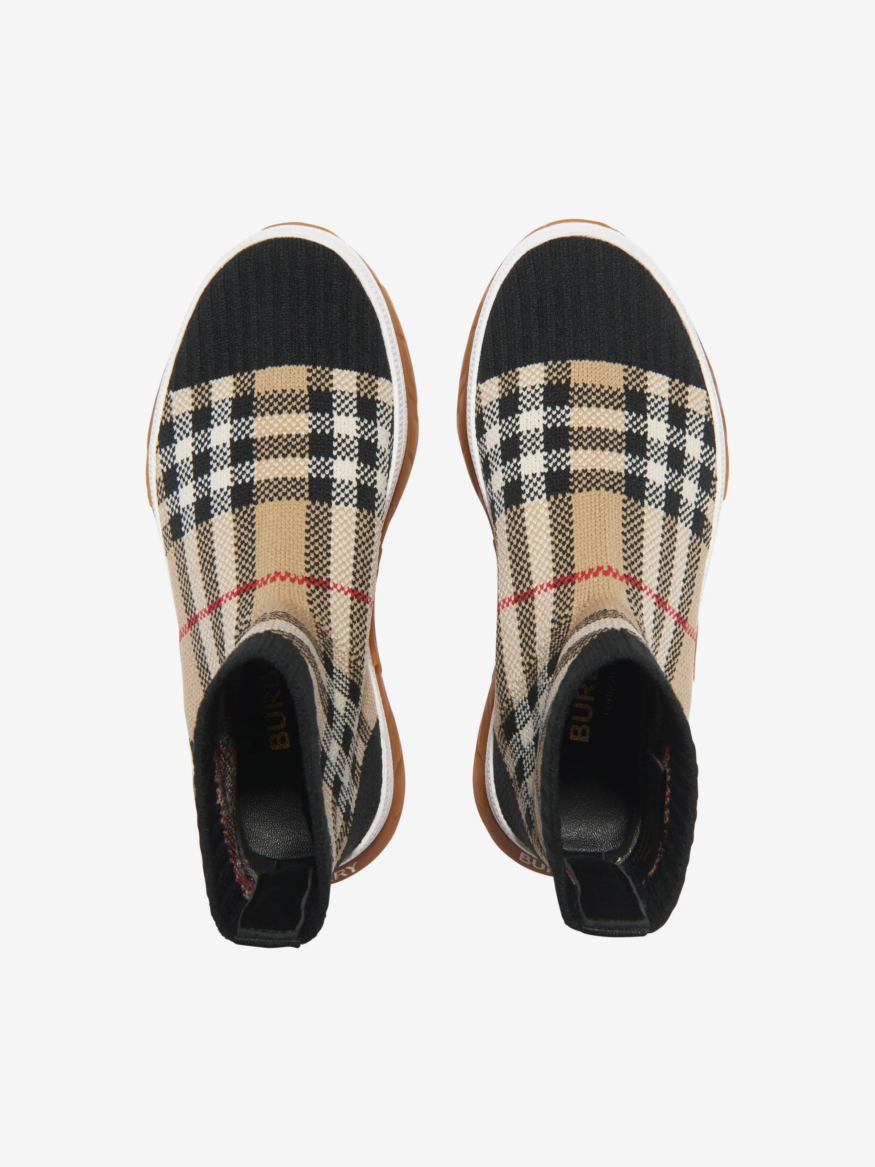 Burberry Kids Check Union Sock Trainers