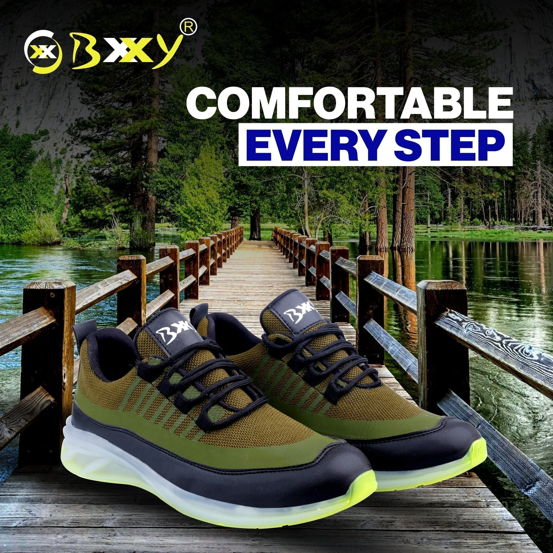 Bxxy's Multi Color Sports Shoes For Men On Transparent Sole