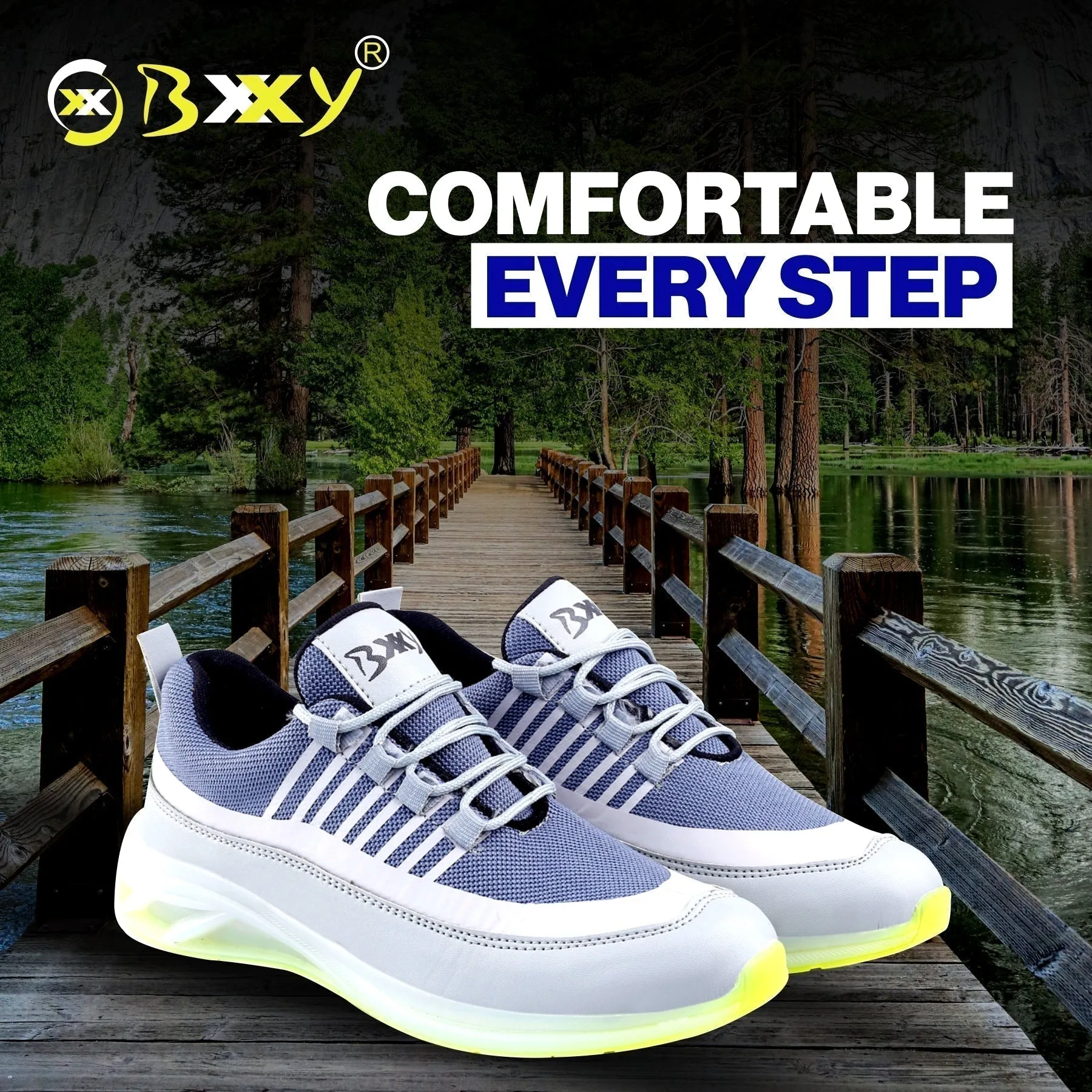 Bxxy's Multi Color Sports Shoes For Men On Transparent Sole