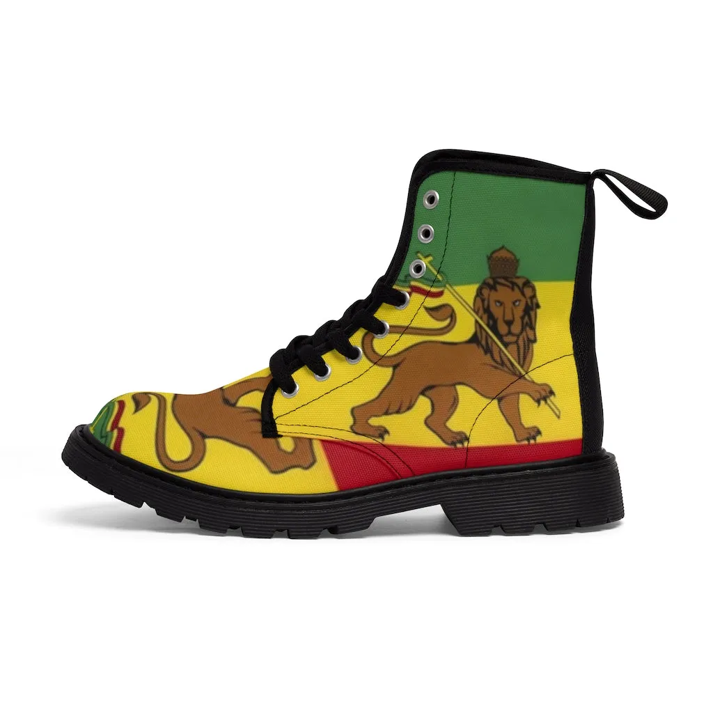 Canvas Boots AL BLUE DESIGNED ART RASTA