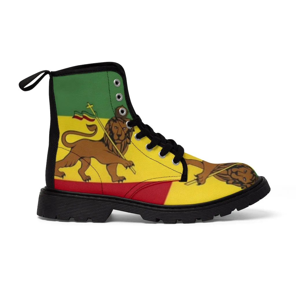 Canvas Boots AL BLUE DESIGNED ART RASTA