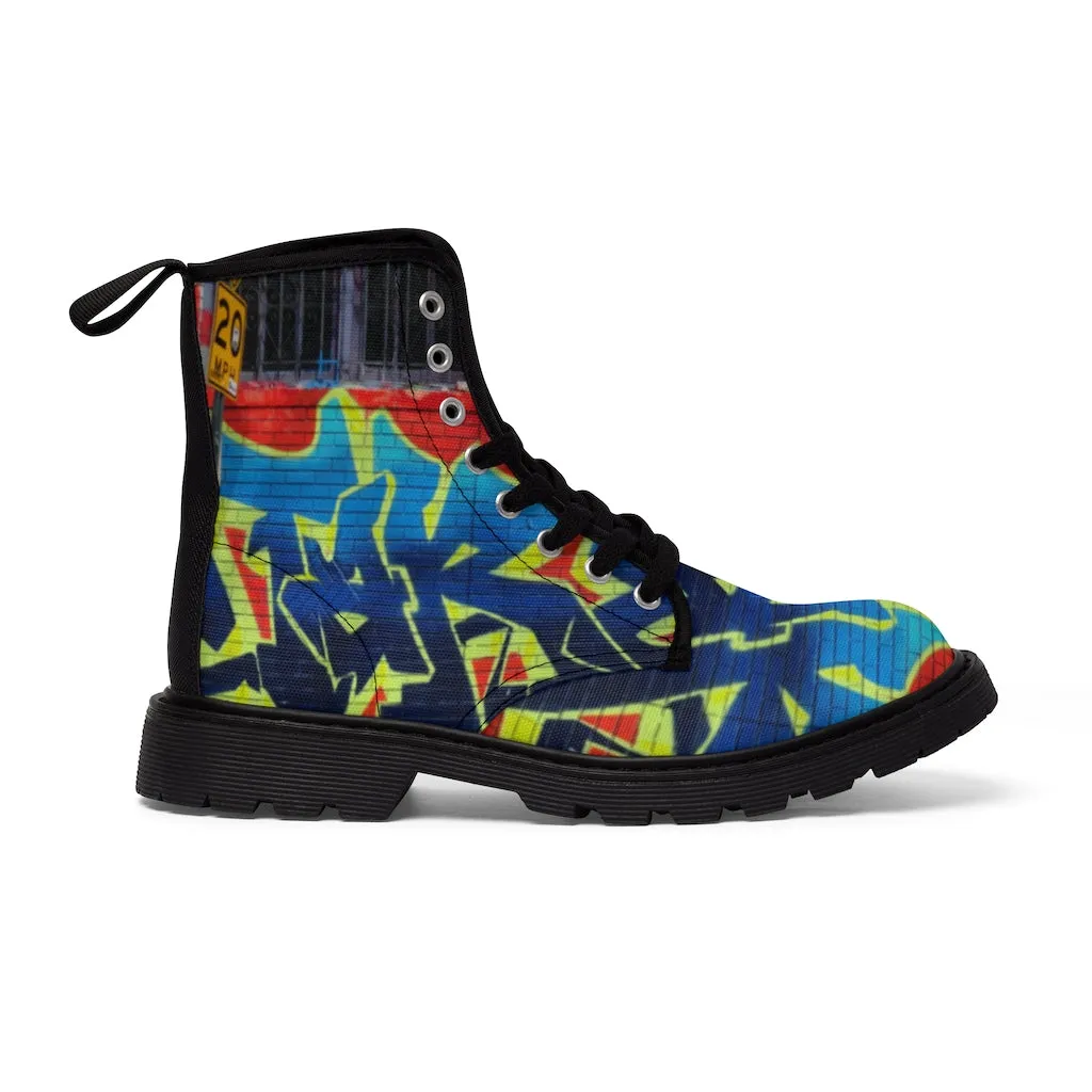 Canvas Boots AL BLUE DESIGNED WILD STYLE