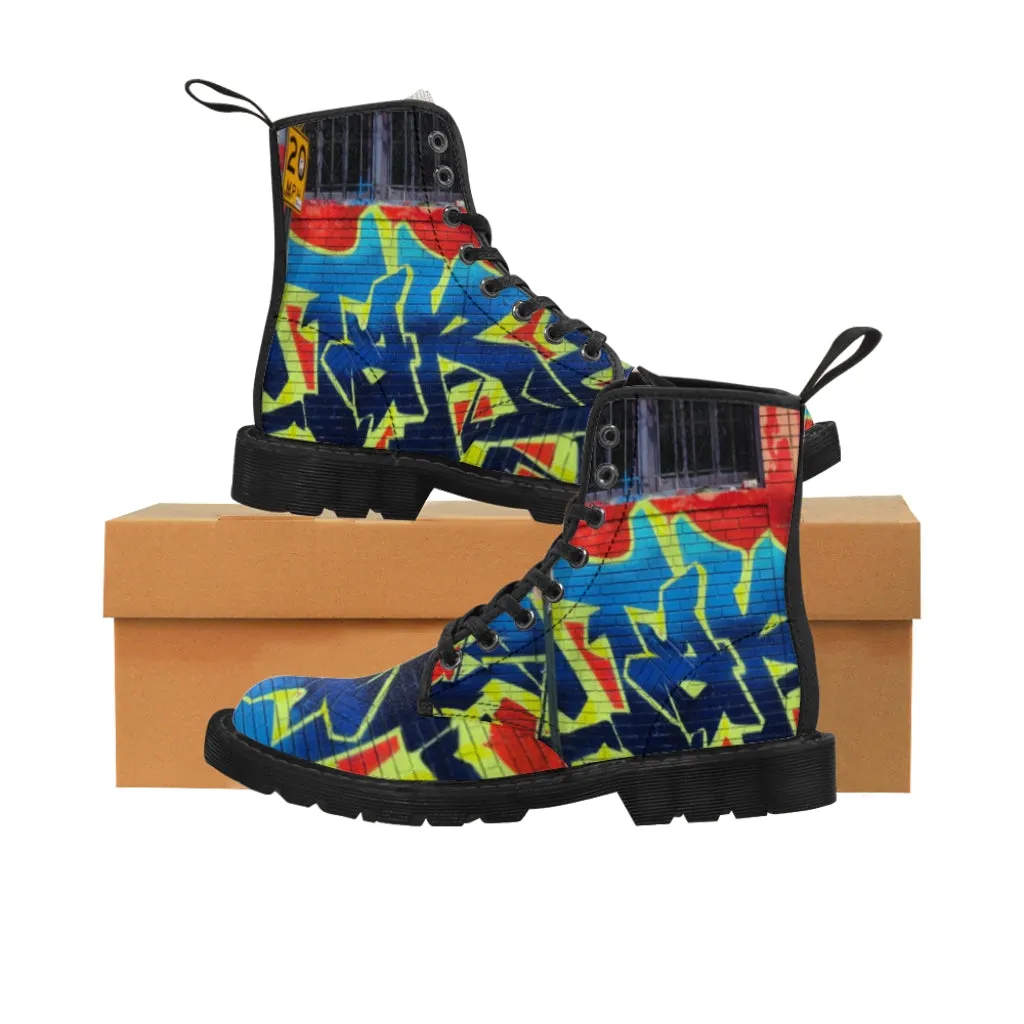 Canvas Boots AL BLUE DESIGNED WILD STYLE