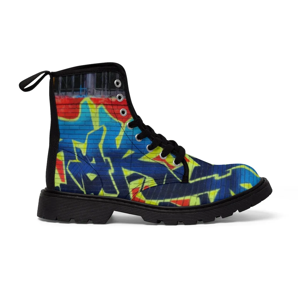 Canvas Boots AL BLUE DESIGNED WILD STYLE