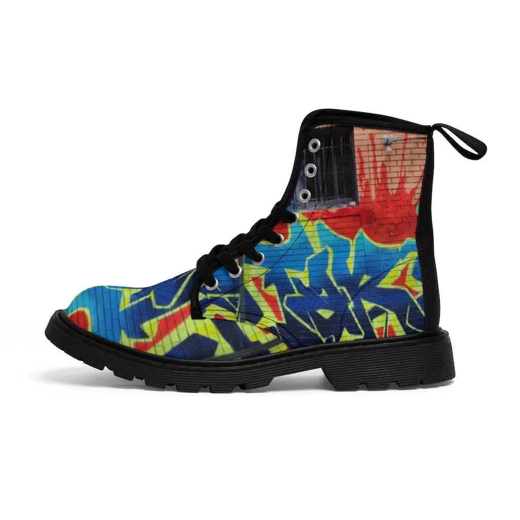 Canvas Boots AL BLUE DESIGNED WILD STYLE