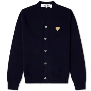 Comme des Garcons Play Gold Heart V-Neck (Navy Blue) Cardigan AZ-N050-051-2