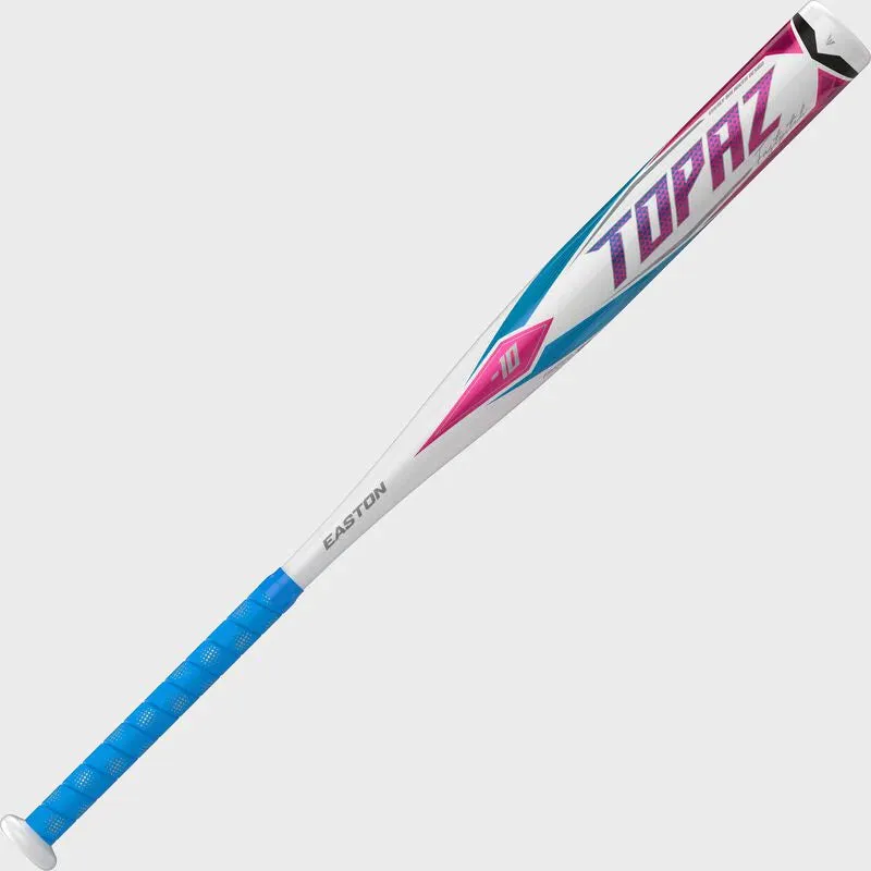 Easton FP22TPZ Topaz -10 Fastpitch Softball Bat - White/Teal/Pink