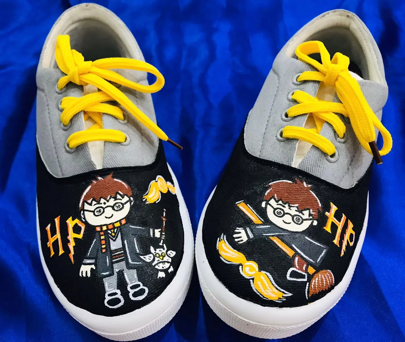 Funky N Trendy hand painted water resistant harry potter theme black casual shoes