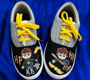 Funky N Trendy hand painted water resistant harry potter theme black casual shoes