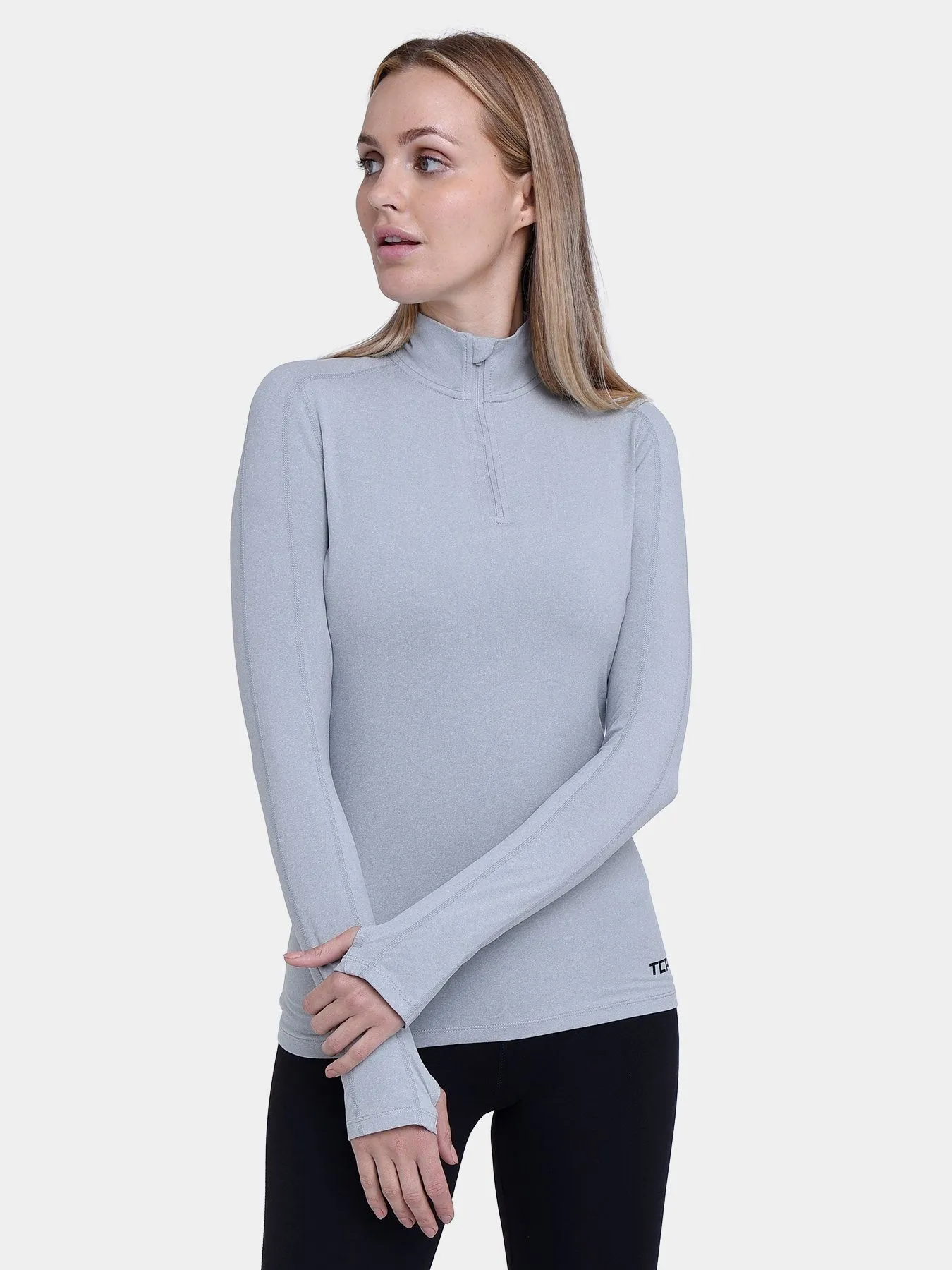 Fusion Half Zip Running Top For Women With Thumbholes & Back Zip Pocket