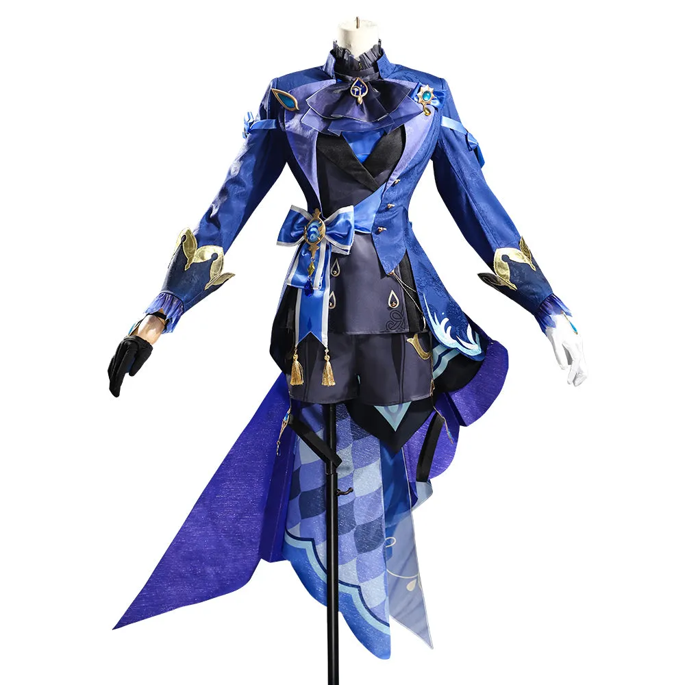 Genshin Impact Fontaine Hydro Archon Focalors Furlna Focalors Black Cosplay Costume