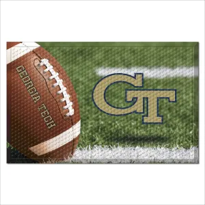 Georgia Tech Yellow Jackets Rubber Scraper Door Mat, GT Logo