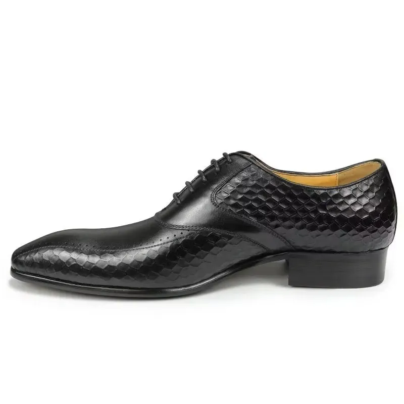 GroomLuxe Classy Brogue Leather Wedding Shoes