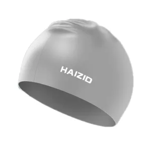 HAIZID Silicone Waterproof Oversized Swimming Cap, Color: Gray 55g