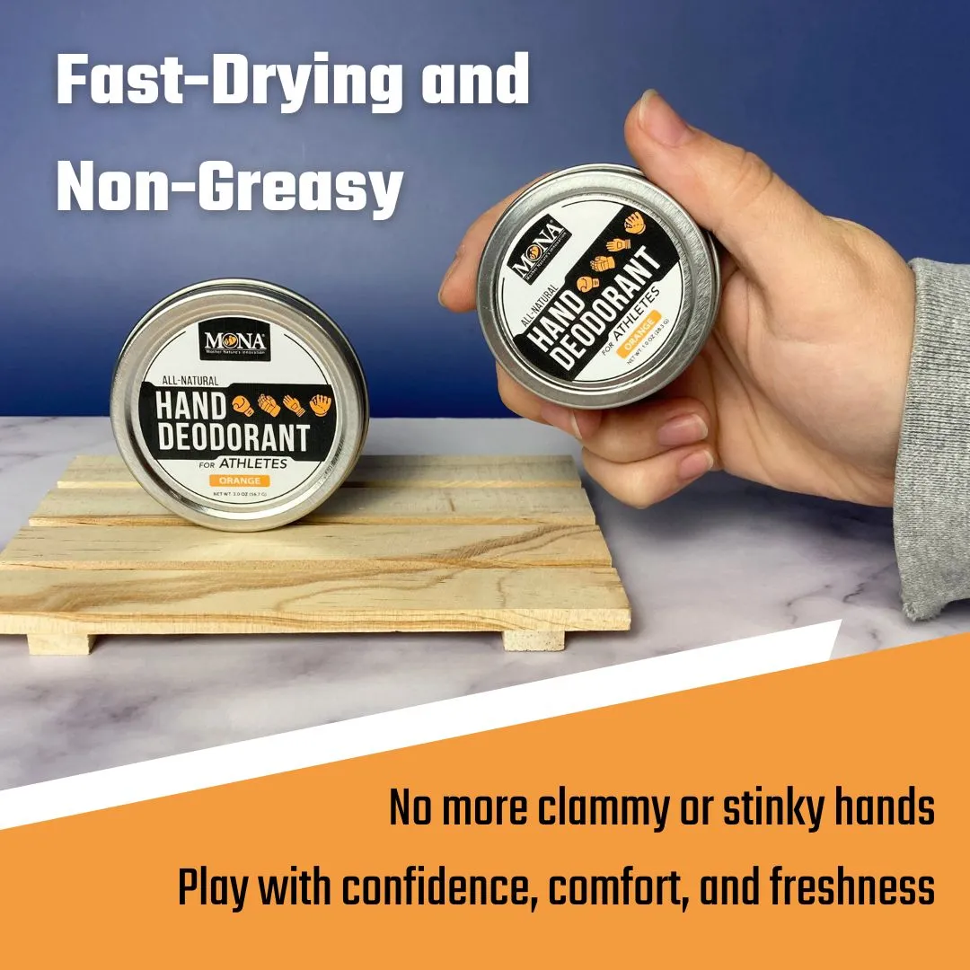 Hand Deodorant for Athletes | Orange | Deodorize Nourish & Absorb Excess Moisture | 100% Natural