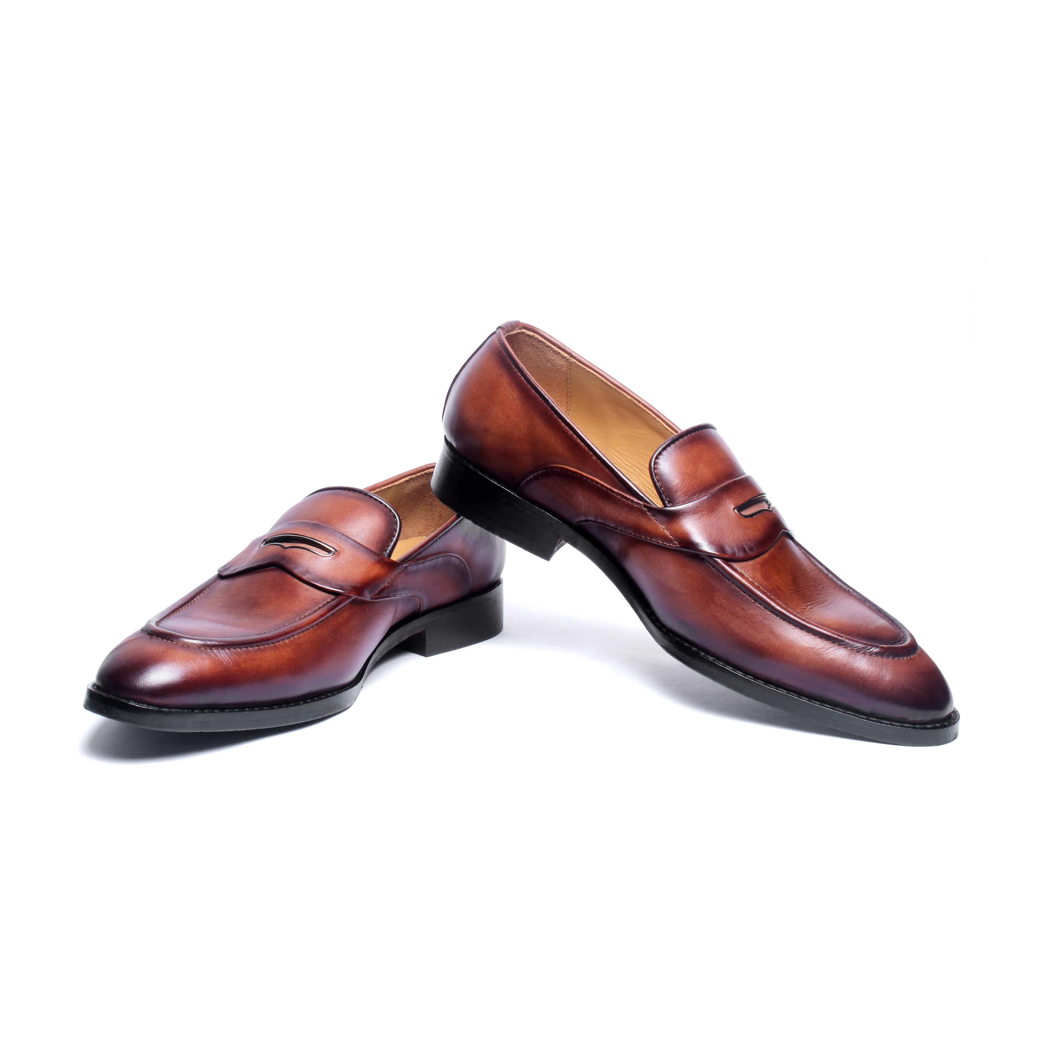 Hand Patina Saddle Loafers