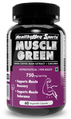 HealthyHey Sports Muscle Green - 750mg per serving - 60 Vegetable Capsules