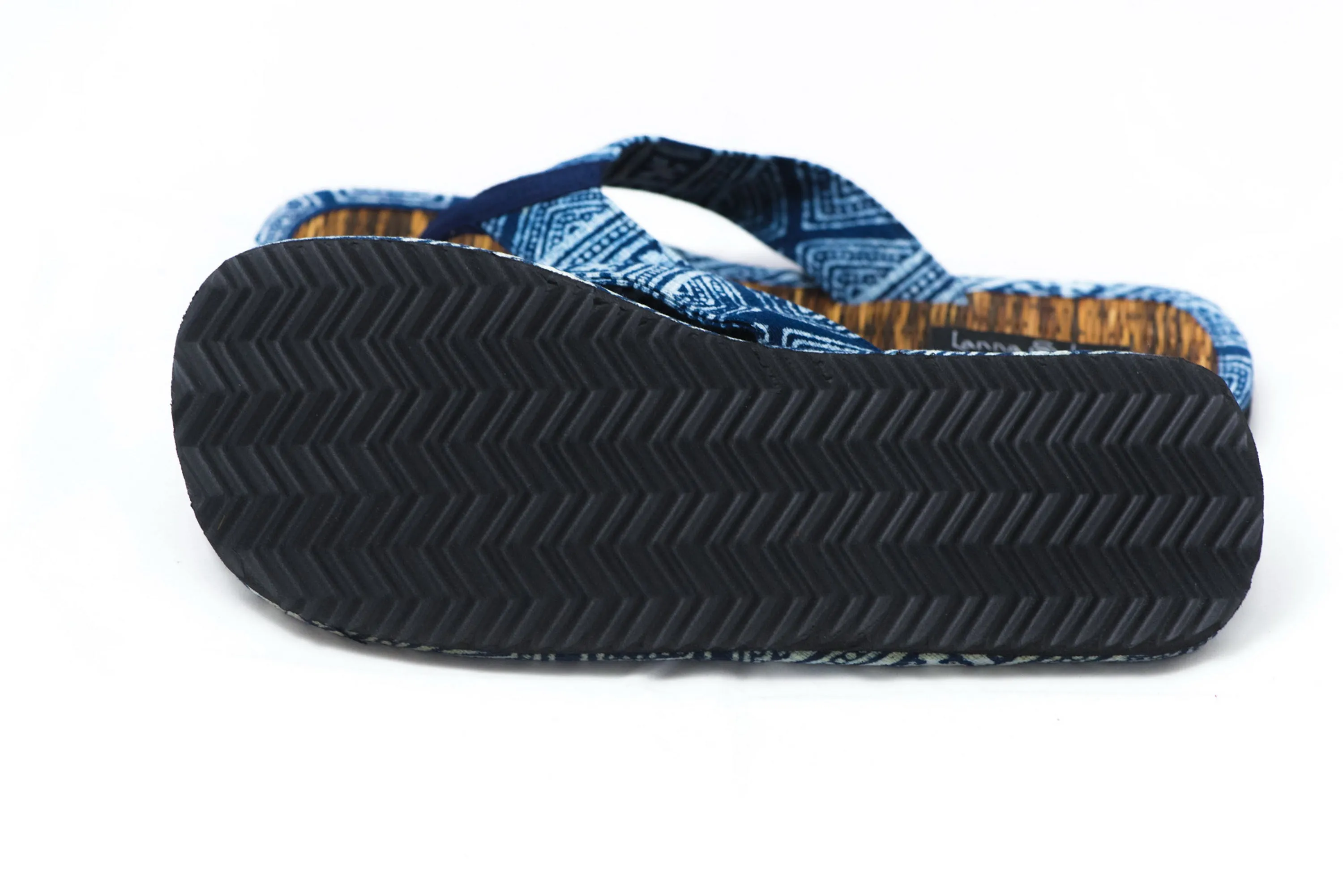 Hmong Print and Natural Reed Sandals