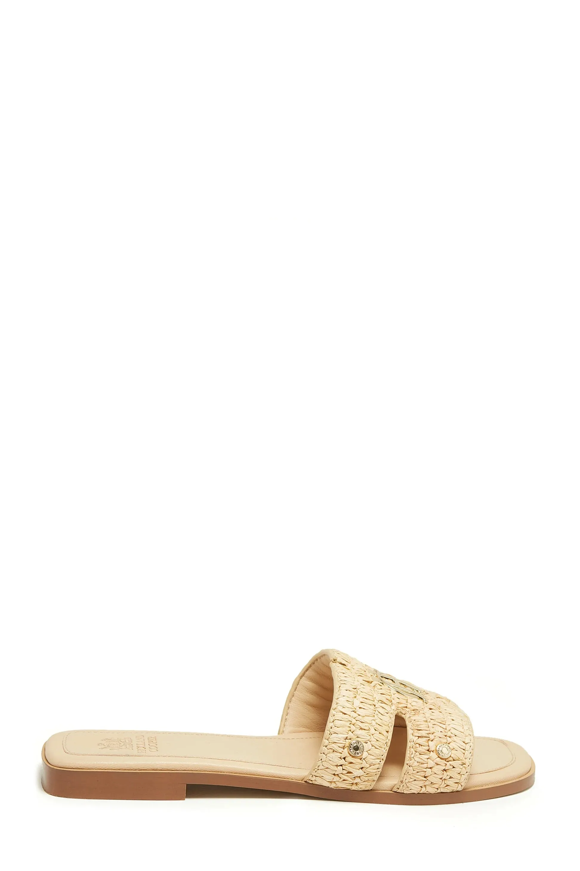 Holland Cooper Monogram Ladies Slide in Natural Straw